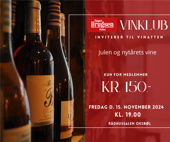 Billet til vinklubben vinaften - 15. november 2024