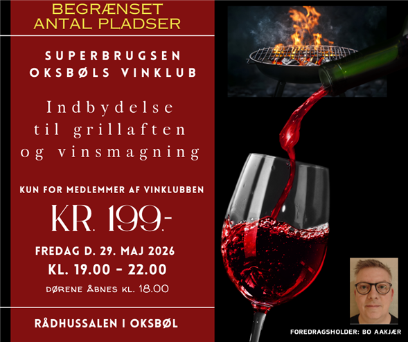 Billet til Vinklubbens Grillaften - fredag d. 29. maj 2026